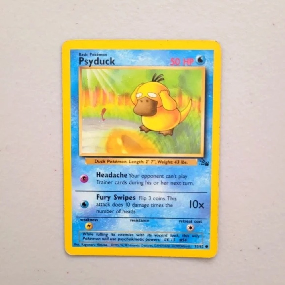 Pokemon Psyduck Trading Card - Yellow and Blue